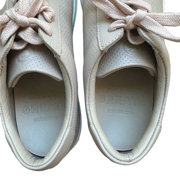 NWOT The Greats Brooklyn Pink Perforated Leather Sneakers - Women's Size 7.5 - Picture 8 of 11